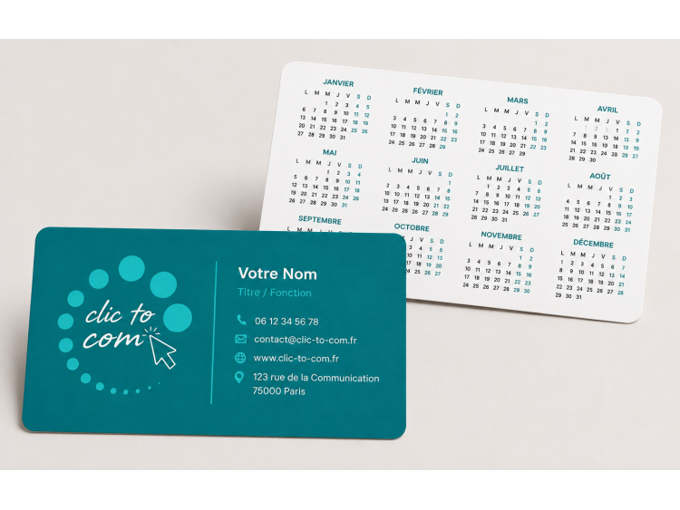 Calendrier carte de visite