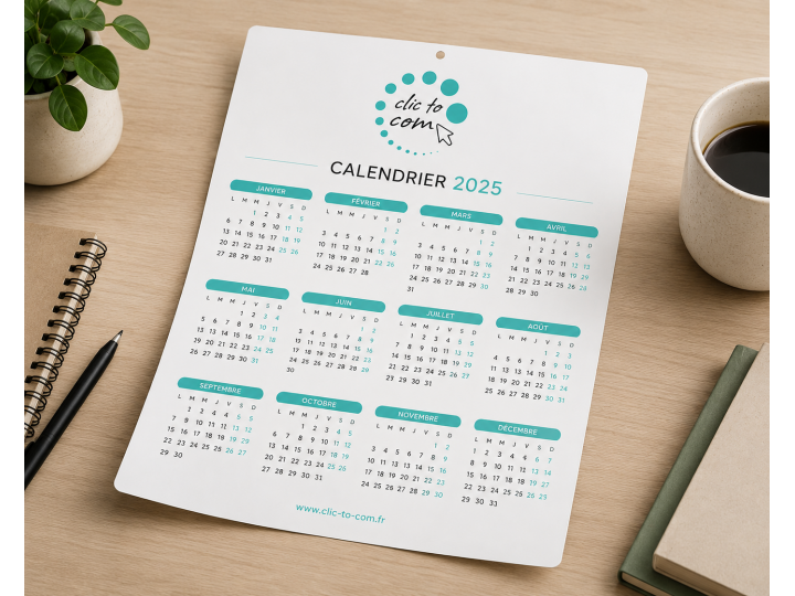 Calendrier papier souple