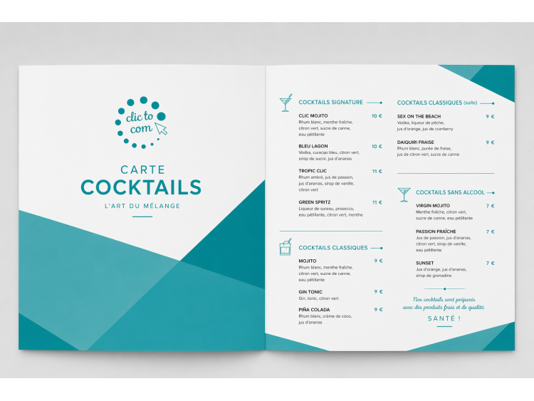 Menu &agrave; pli