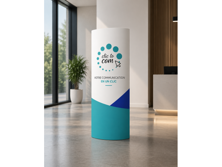 Totem carton elliptique